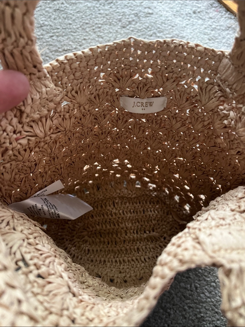 J. Crew Beige small raffia straw Crochet Crossbody Bag - Picture 2 of 3
